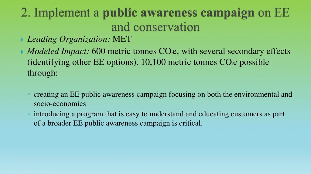 leading organization met modeled impact