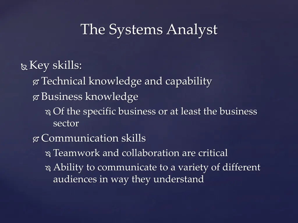 the systems analyst