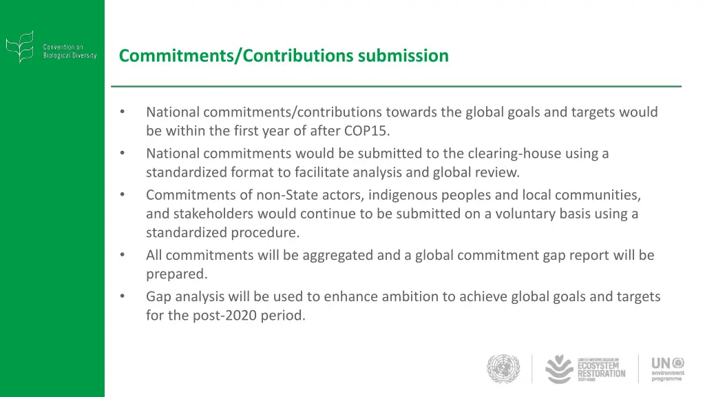 commitments contributions submission