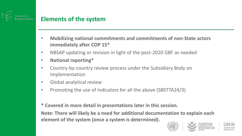 elements of the system