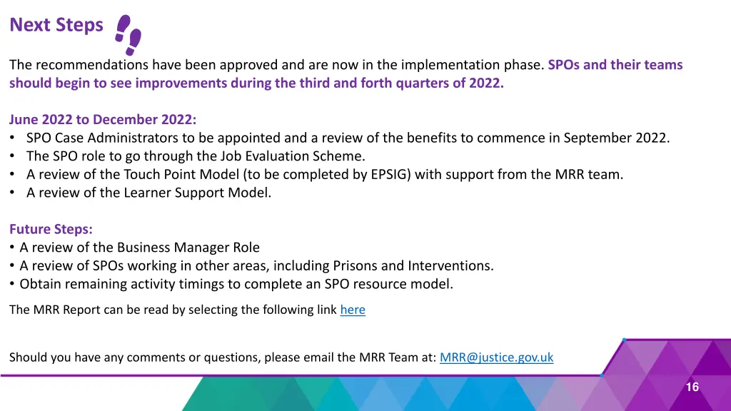 next steps