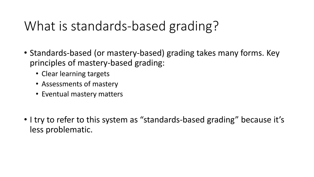 what is standards based grading