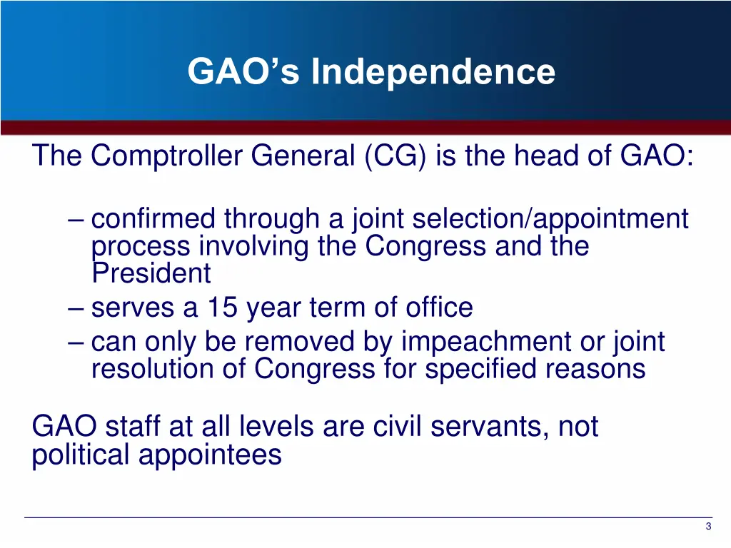 gao s independence