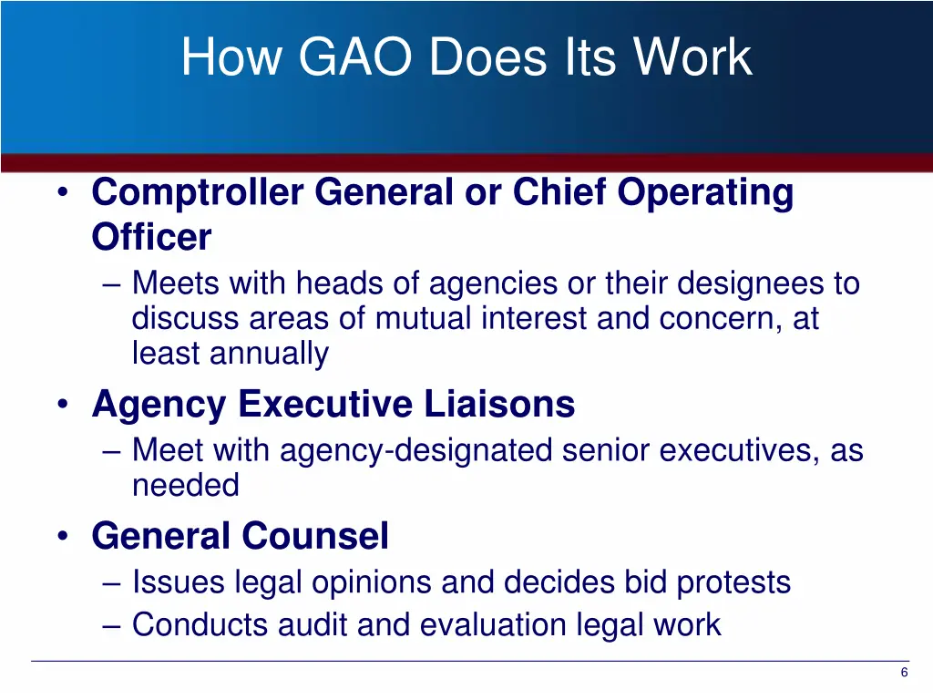 how gao does its work