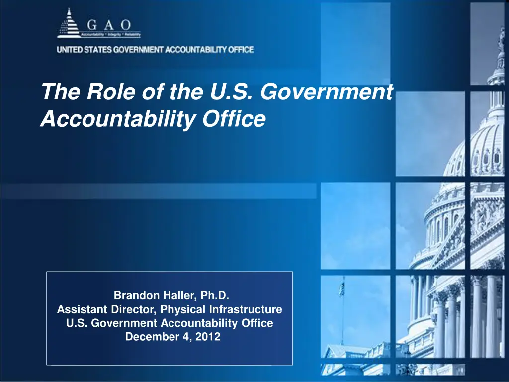the role of the u s government accountability