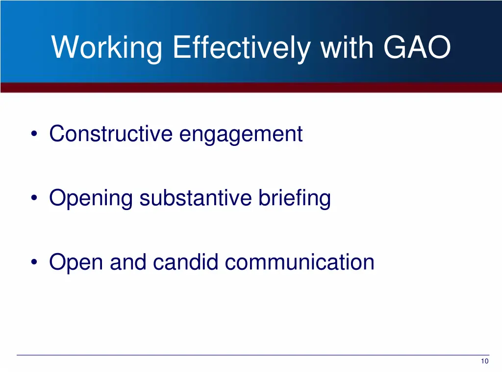 working effectively with gao