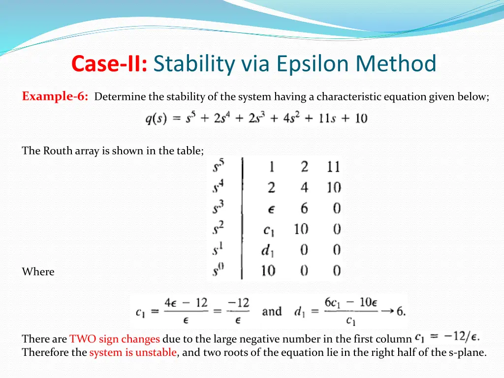 case ii stability via epsilon method 1