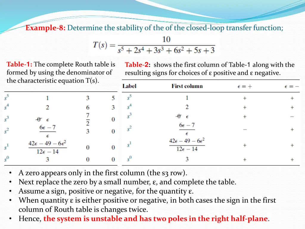 example 8 determine the stability