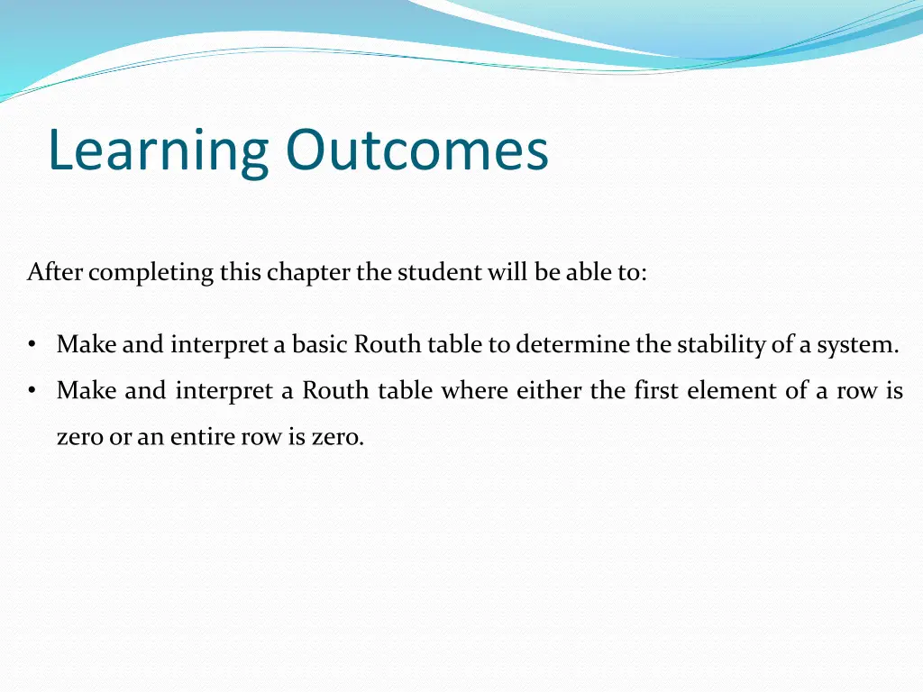 learning outcomes