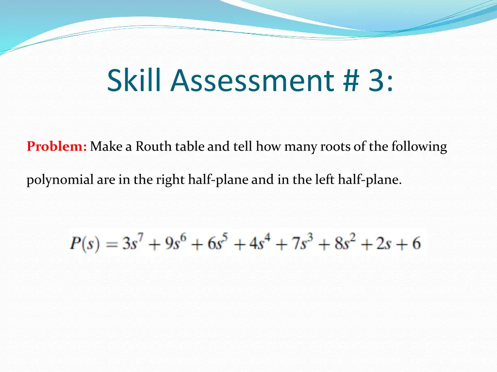 skill assessment 3
