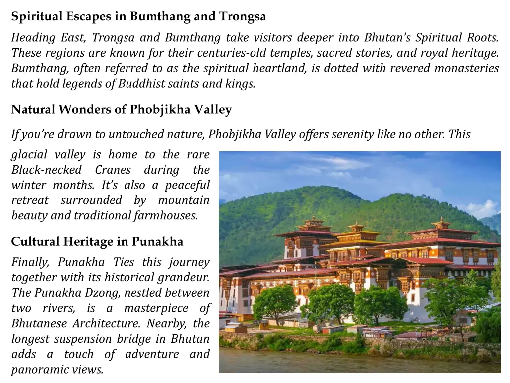 spiritual escapes in bumthang and trongsa heading