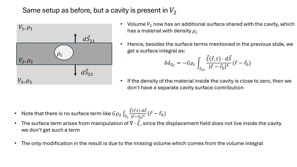 same setup as before but a cavity is present in 2