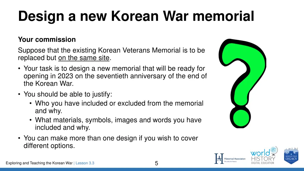 design a new korean war memorial