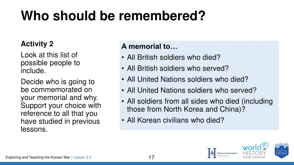 who should be remembered