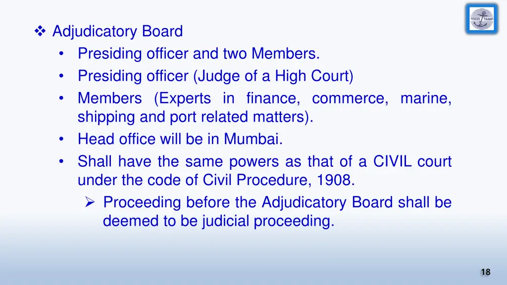 adjudicatory board presiding officer