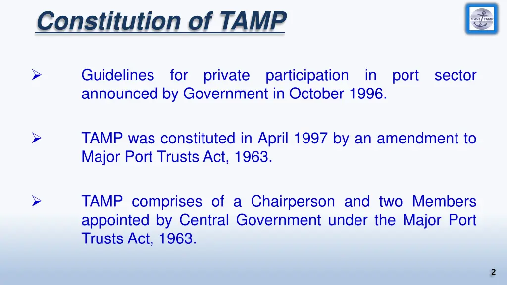 constitution of tamp