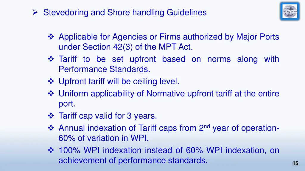 stevedoring and shore handling guidelines