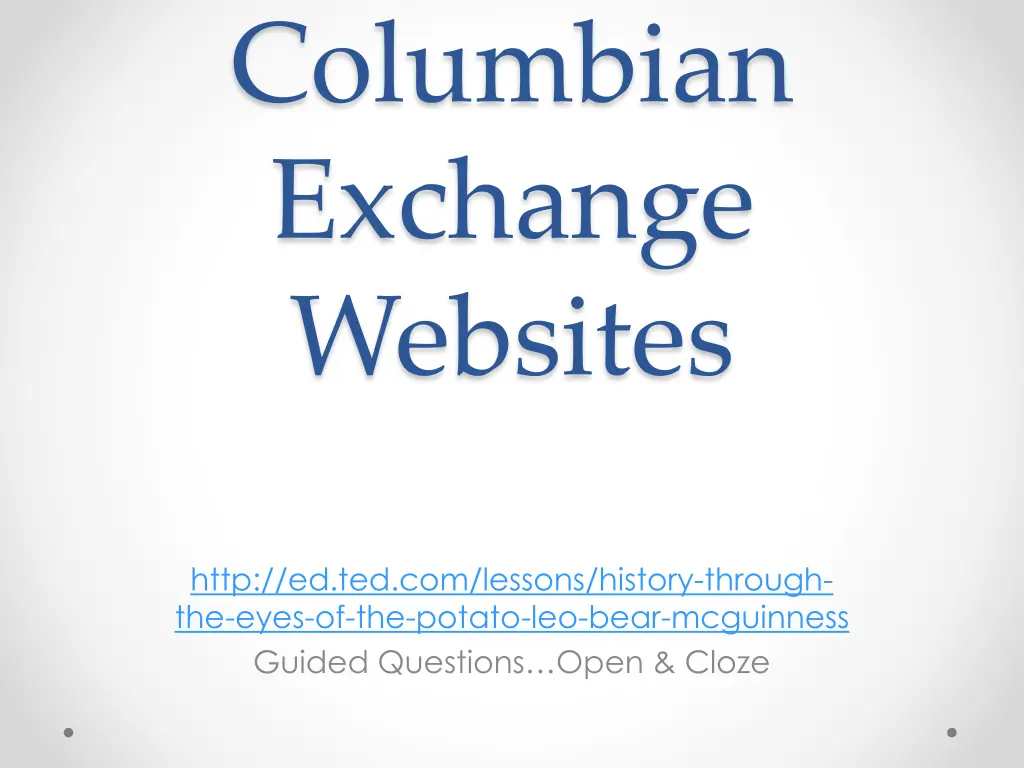 columbian exchange websites 1