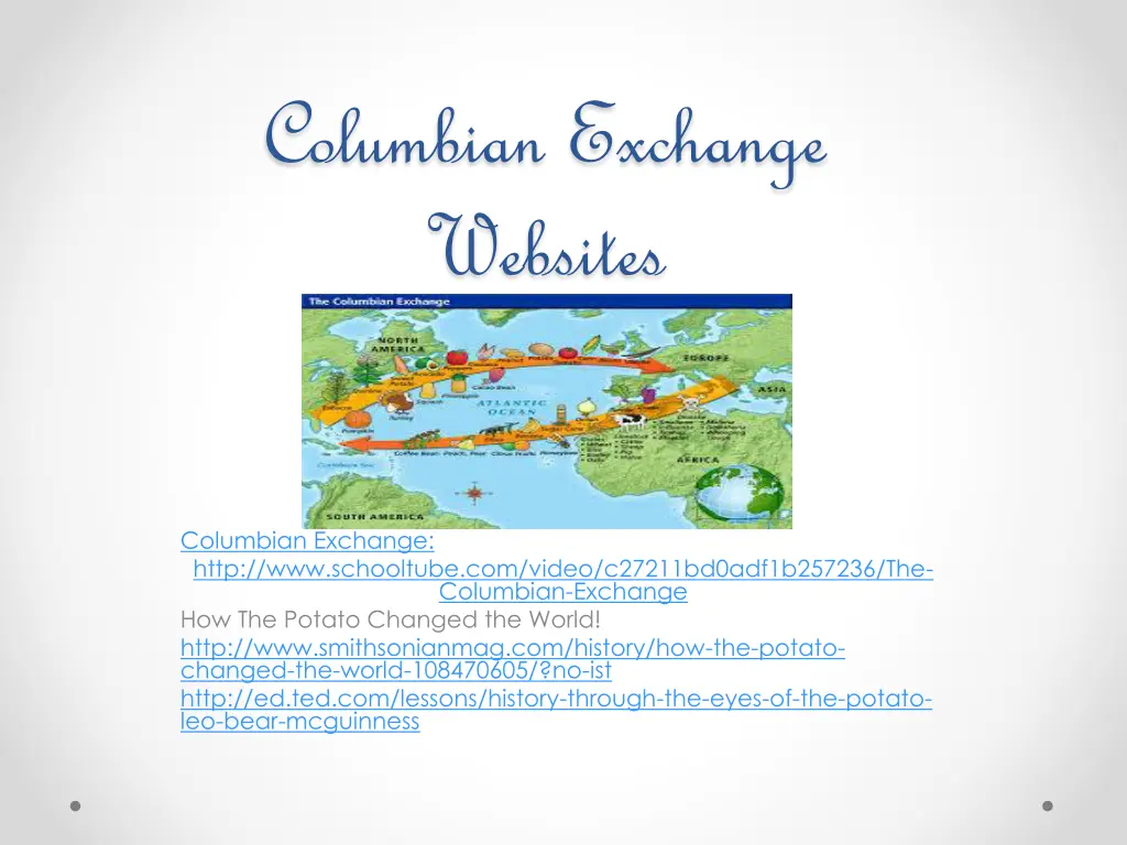 columbian exchange websites