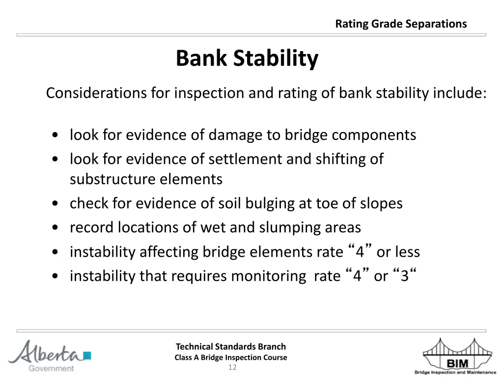 rating grade separations 11