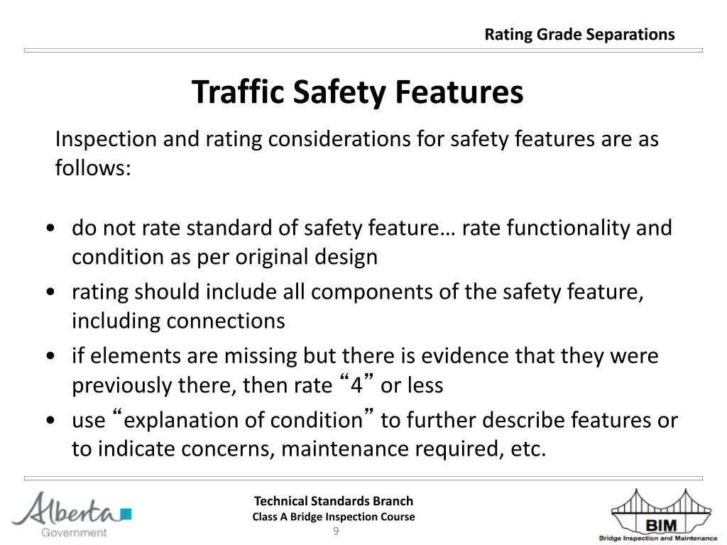 rating grade separations 8