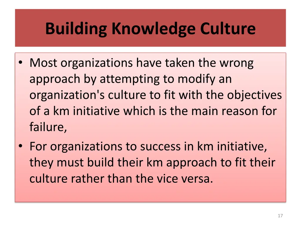 building knowledge culture