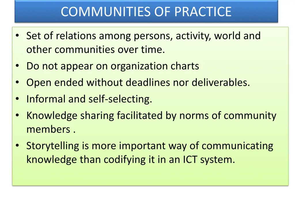 communities of practice