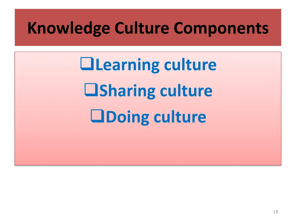 knowledge culture components