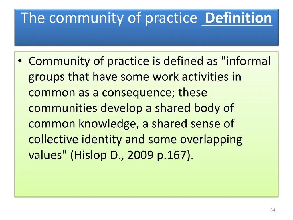 the community of practice definition
