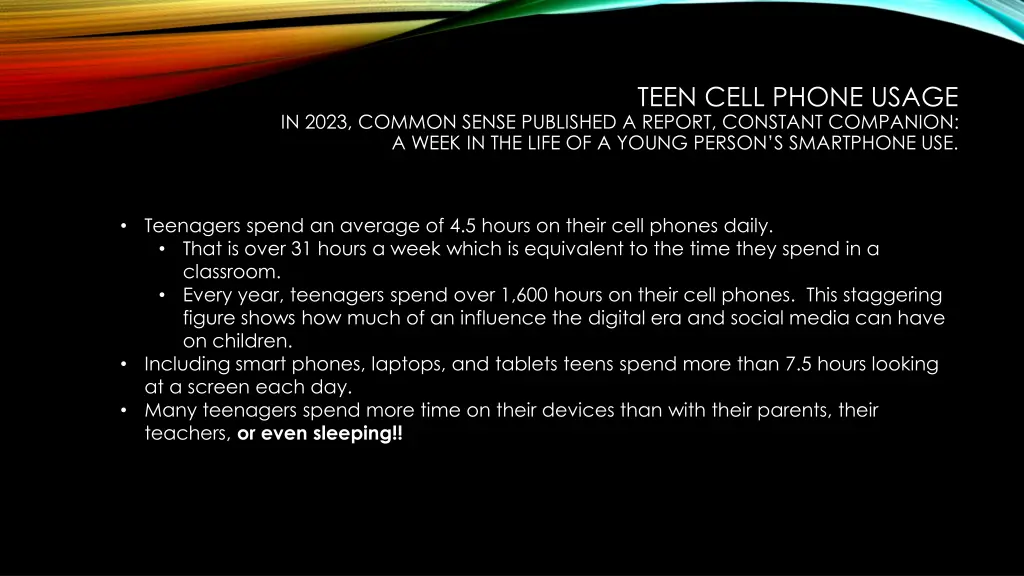 teen cell phone usage