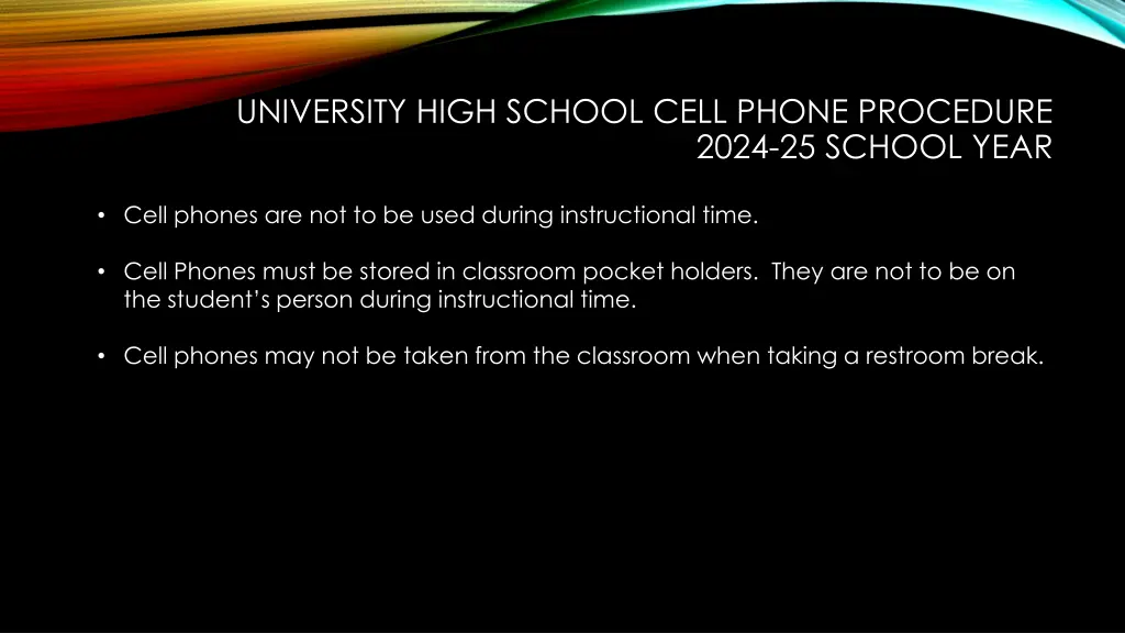 university high school cell phone procedure