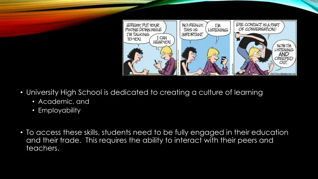university high school is dedicated to creating