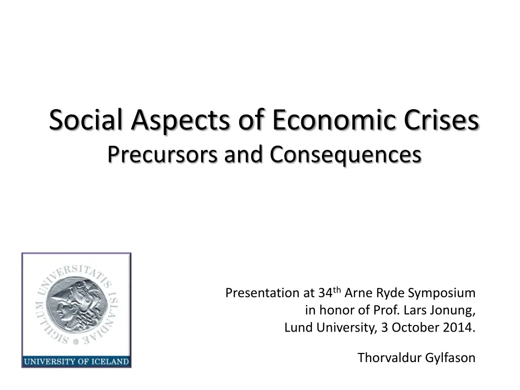 social aspects of economic crises precursors