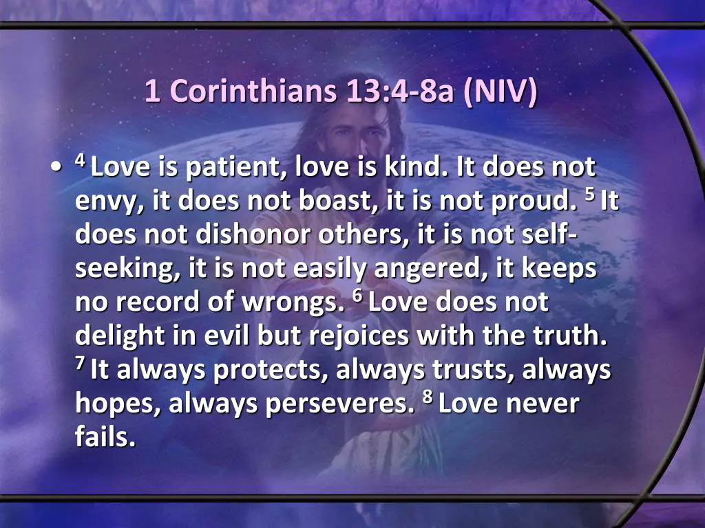1 corinthians 13 4 8a niv