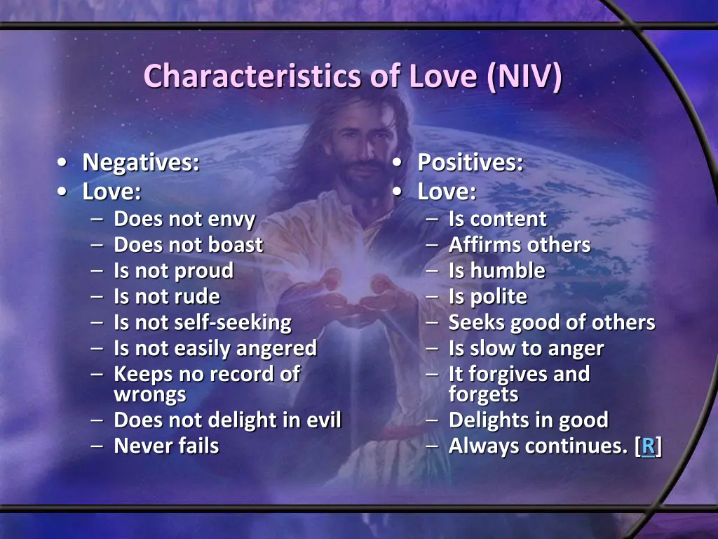 characteristics of love niv