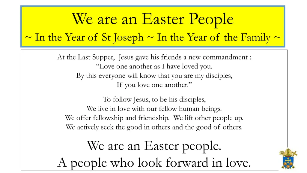 we are an easter people in the year of st joseph