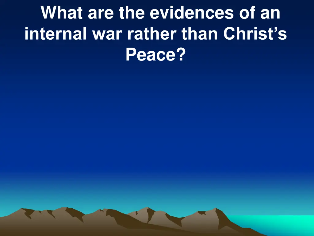 what are the evidences of an internal war rather