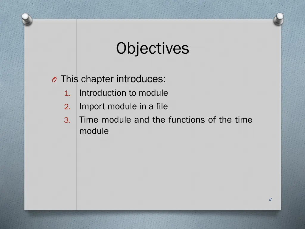 objectives