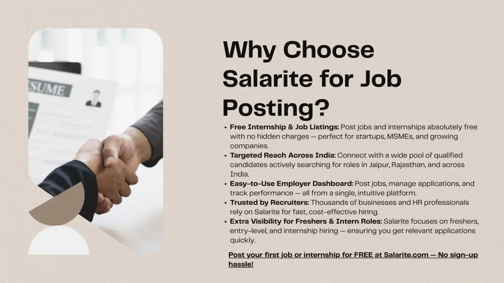 why choose salarite for job posting free