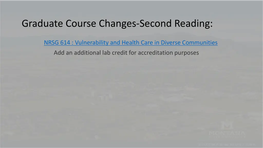 graduate course changes second reading
