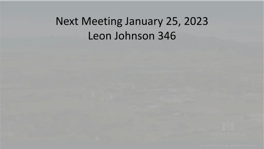next meeting january 25 2023 leon johnson 346