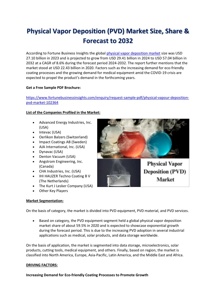 physical vapor deposition pvd market size share