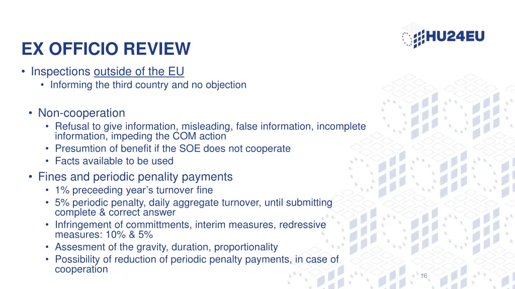 ex officio review inspections outside
