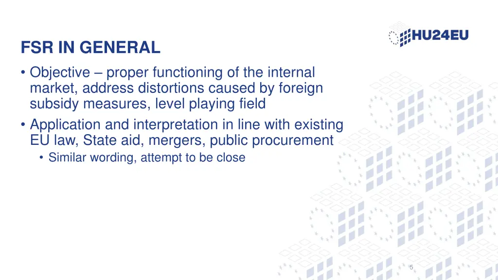 fsr in general objective proper functioning