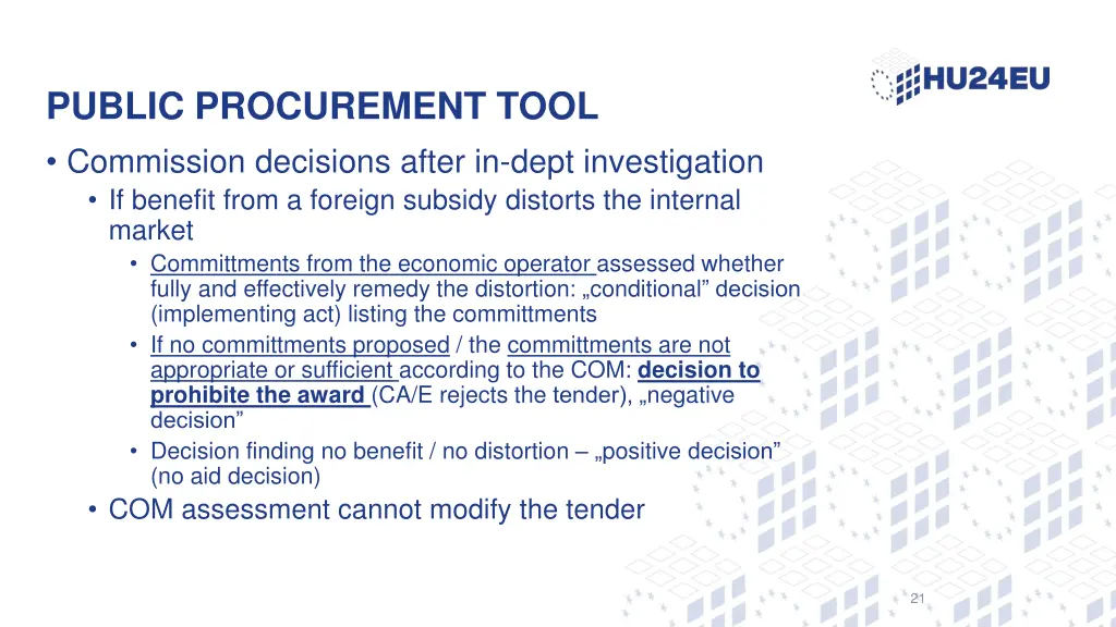 public procurement tool commission decisions