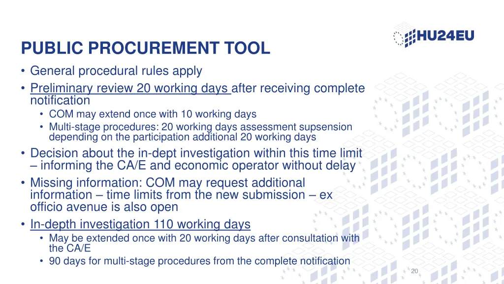 public procurement tool general procedural rules