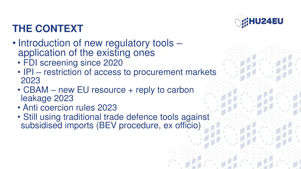 the context introduction of new regulatory tools