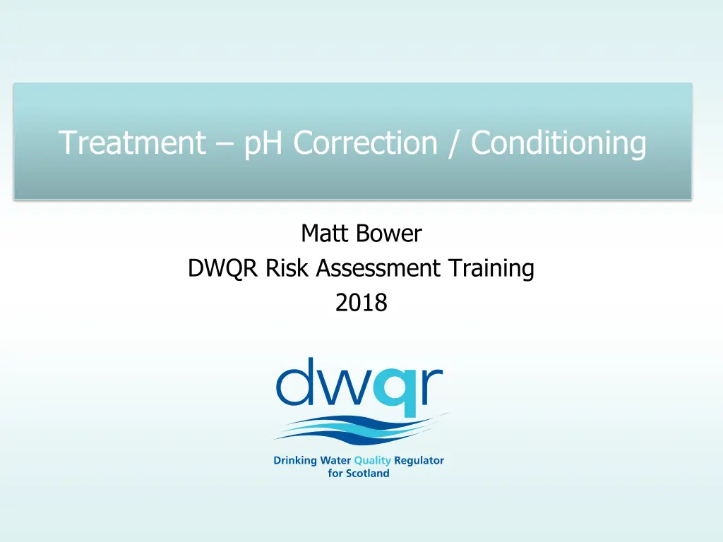 treatment ph correction conditioning