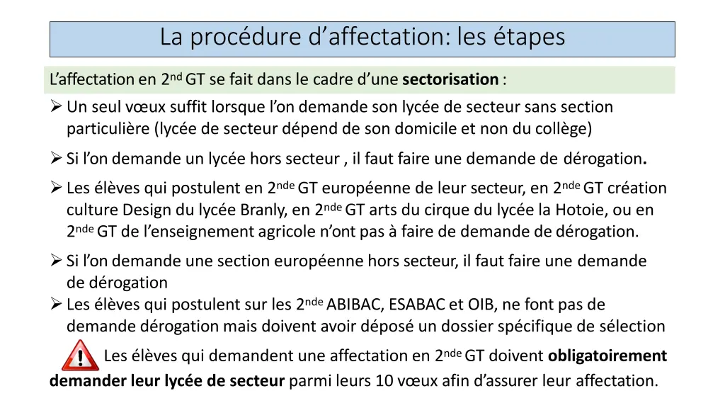 la proc dure d affectation les tapes 1