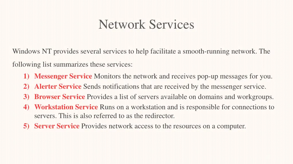 network services